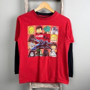 Vintage 2010 Lego Star Wars Red Two Layer Thermal Shirt Small